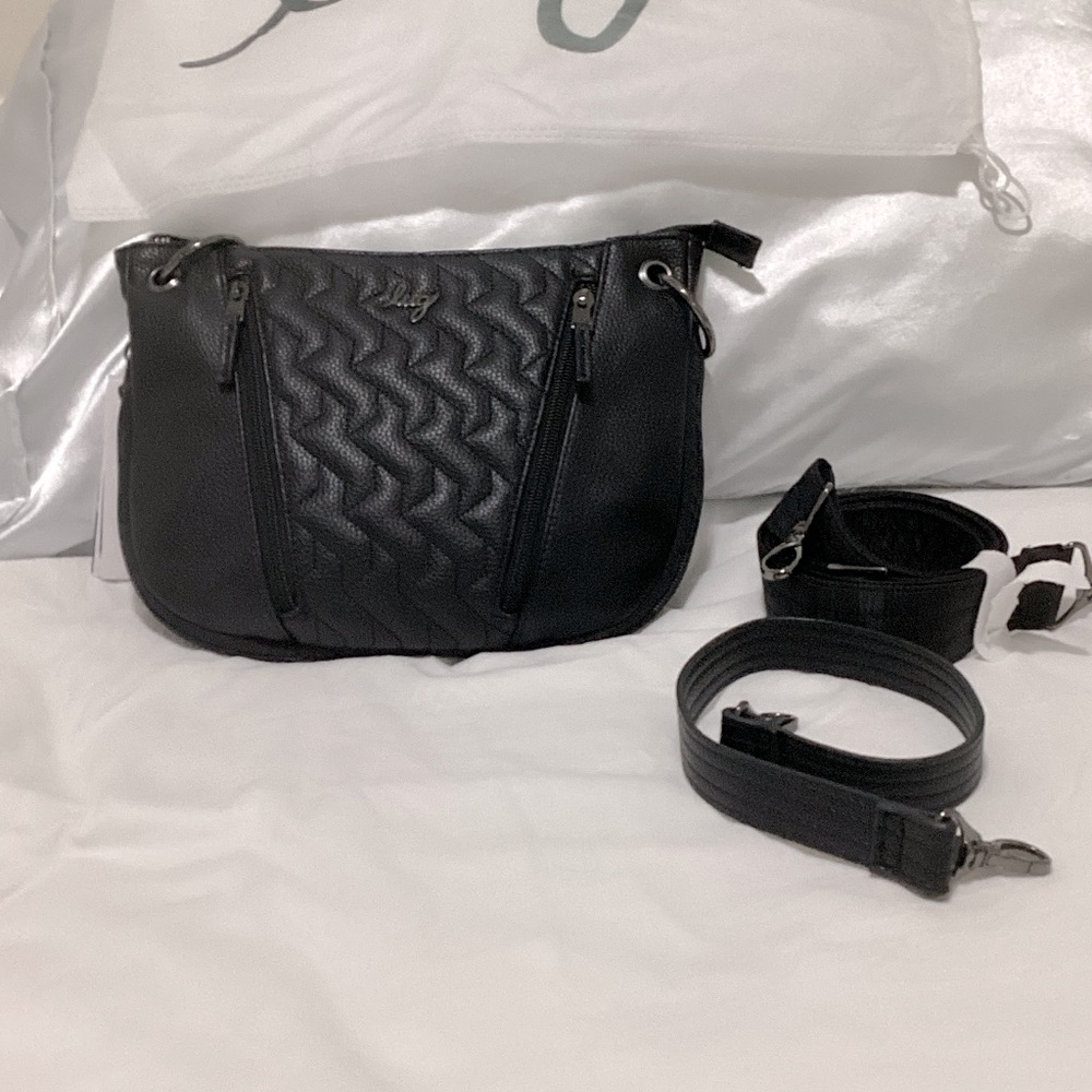 Lug Black Quilted Crossbody Bag